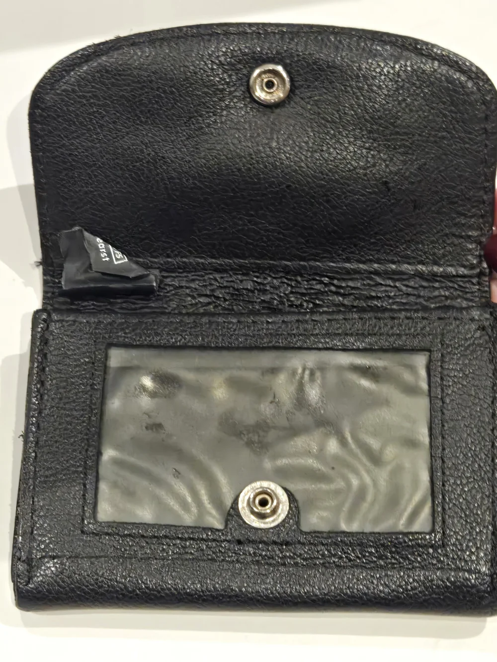 VINTAGE 1995 Betty Boop  Embroidered Snap Flap Black Leather Wallet ID Pocket